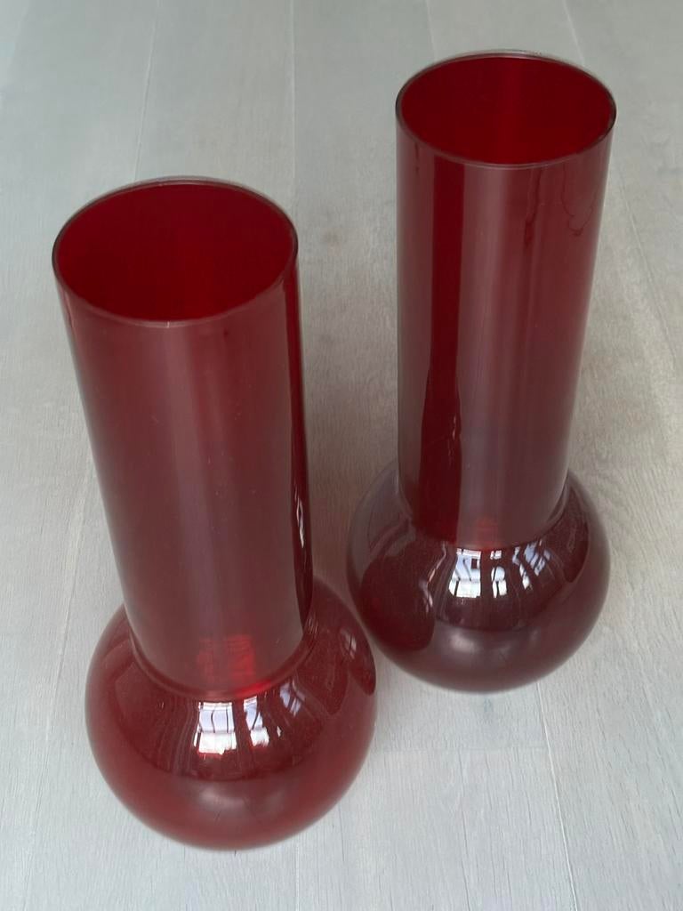 Rode vazen, Ophalen, Minder dan 50 cm, Rood, Glas