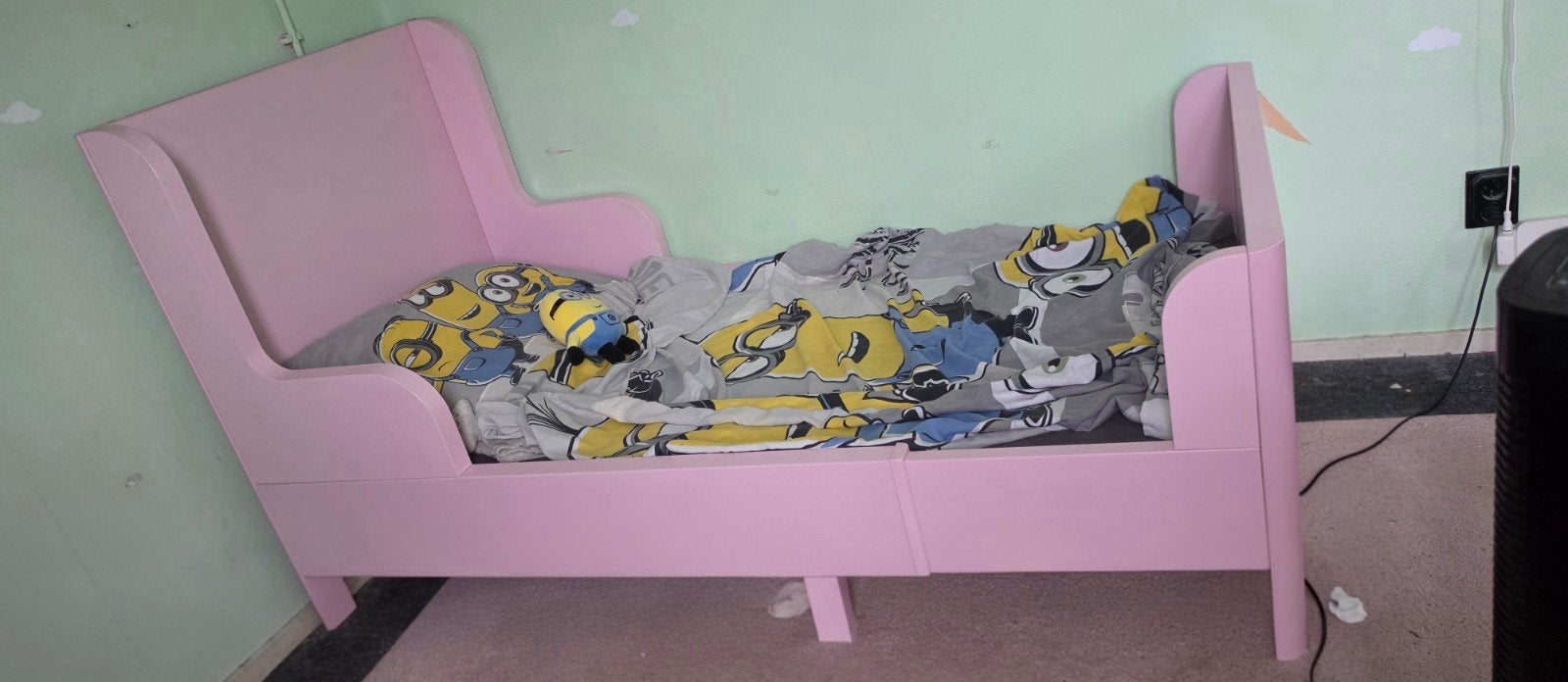 IKEA Busunge meegroeibed roze (excl. matras), Gebruikt, 70 tot 85 cm, Ophalen of Verzenden, Lattenbodem