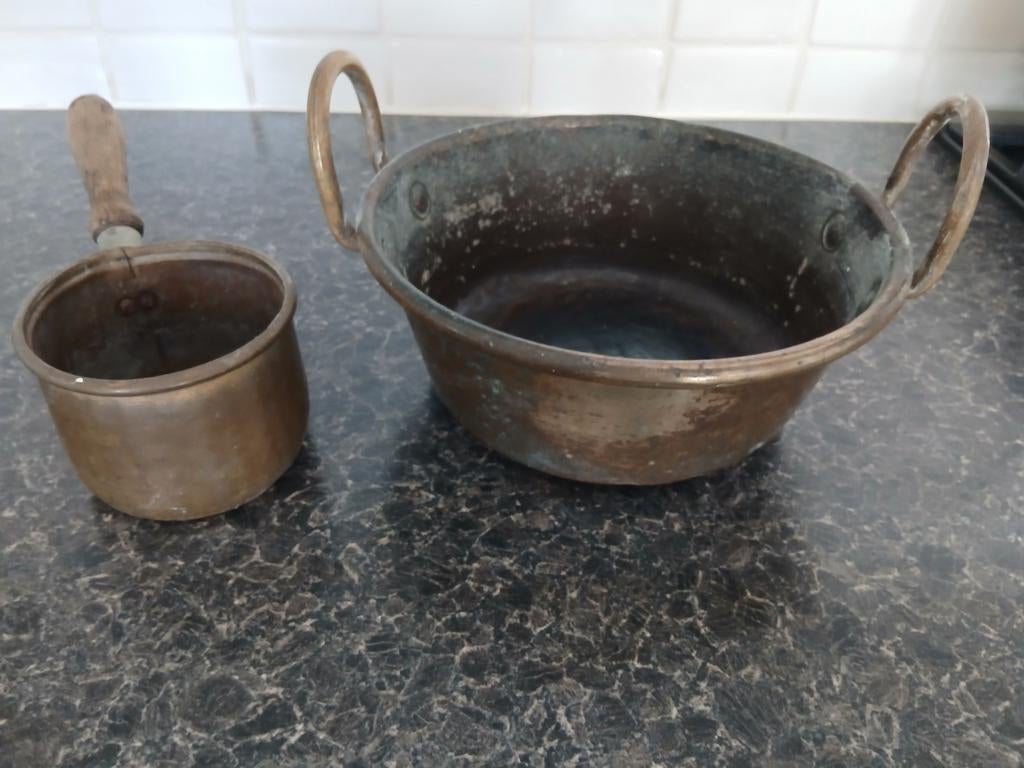 Koperen schaaltje en pannetje, Verzenden