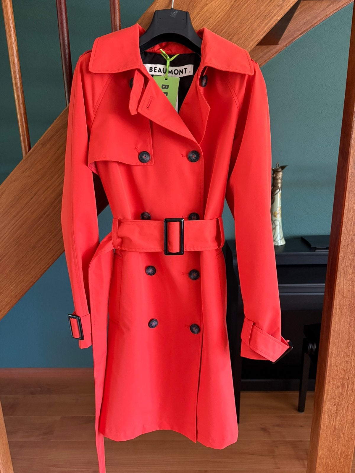 Beaumont oranje trenchcoat met kapuchon maat 36 nieuw!, Ophalen of Verzenden, Nieuw, Maat 36 (S), Oranje