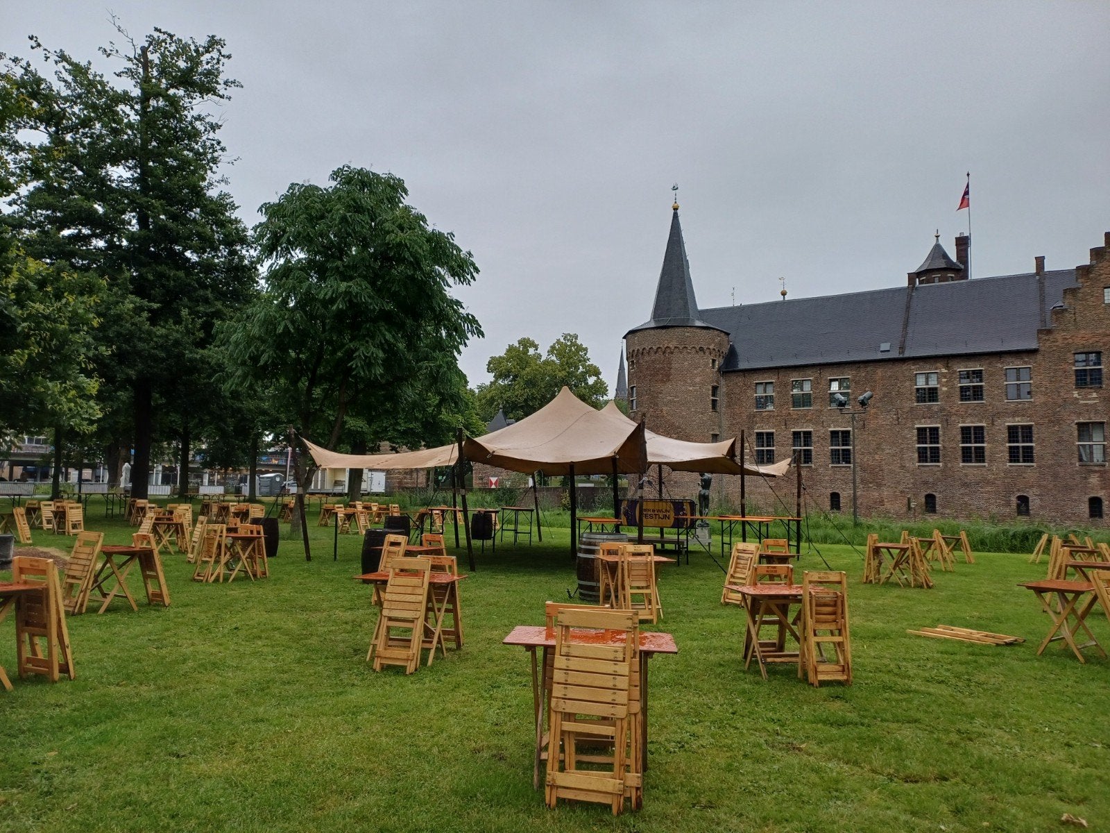 Stretchtent 7x9m - Compleet en klaar voor gebruik, Ophalen of Verzenden