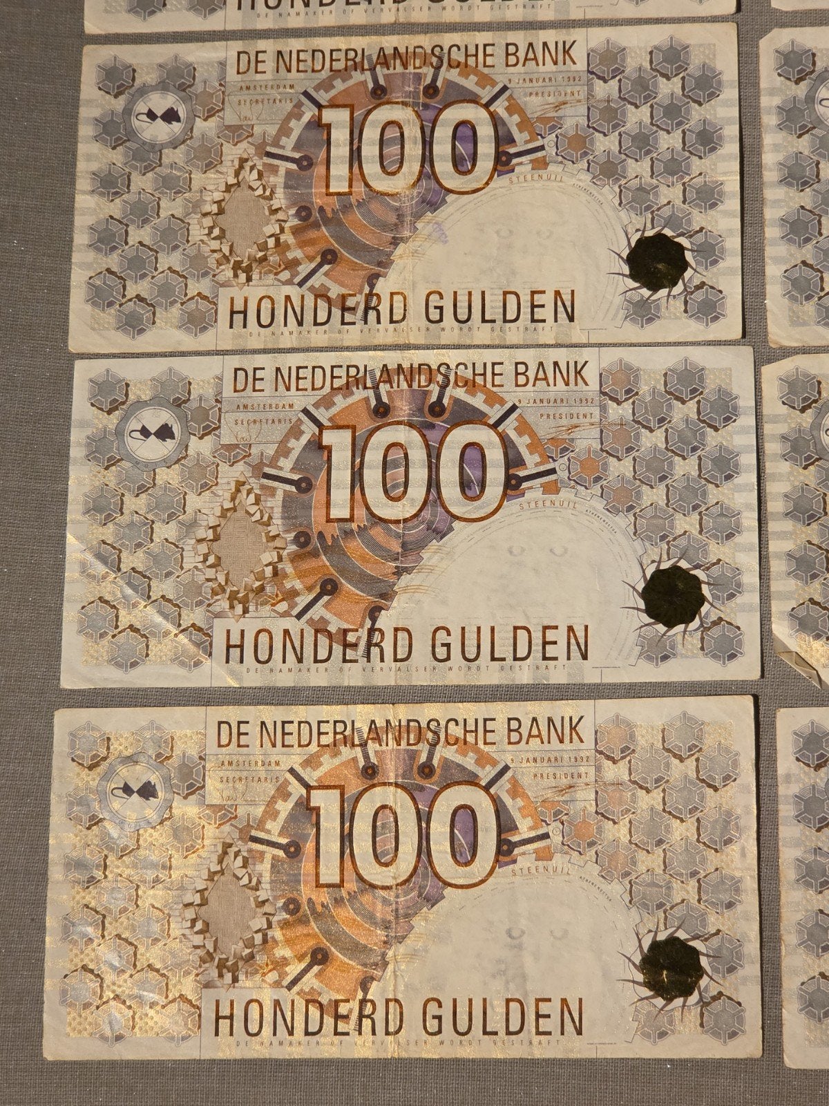 Bankbiljetten 100 gulden Steenuil, Postzegels en Munten, Bankbiljetten | Nederland, Ophalen of Verzenden, 100 gulden, Setje