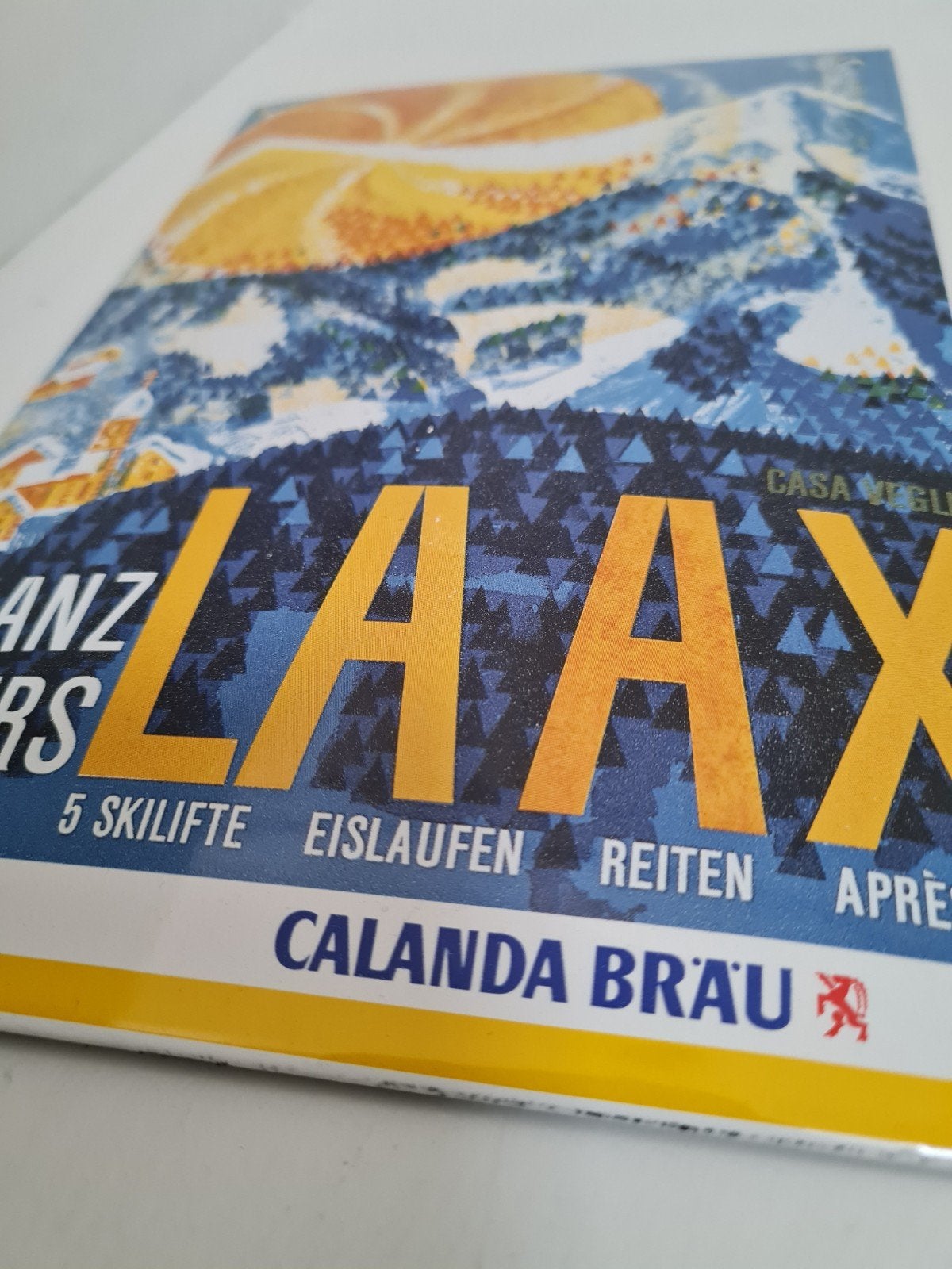 Laax gebold nieuw emaille bord, Ophalen of Verzenden, Nieuw, Reclamebord