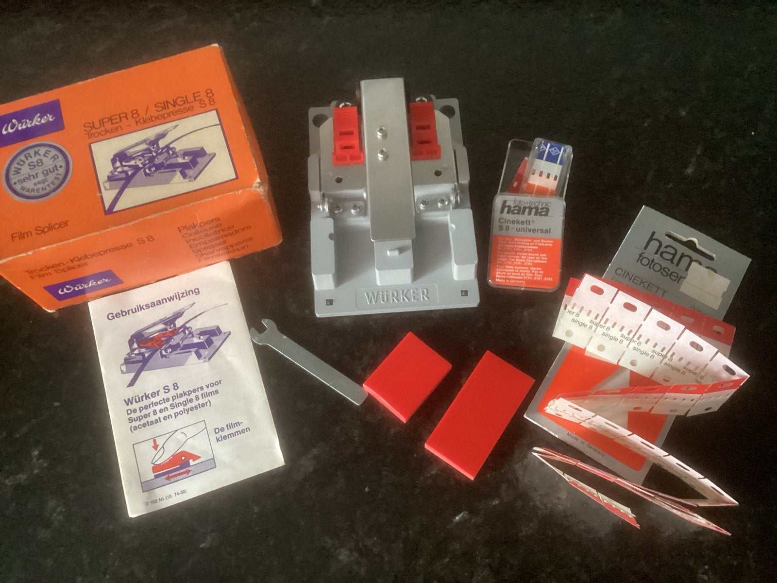 Würker S 8 Super 8 / Single 8 film plakpers met accessoires, Verzamelen, Ophalen, Overige typen