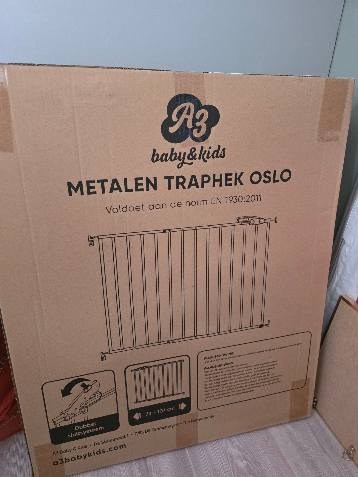 A3 Baby & Kids Metalen Traphek Oslo (73-107 cm), Kinderen en Baby's, Traphekjes, Ophalen, Nieuw, 100 tot 115 cm, Klemhekje