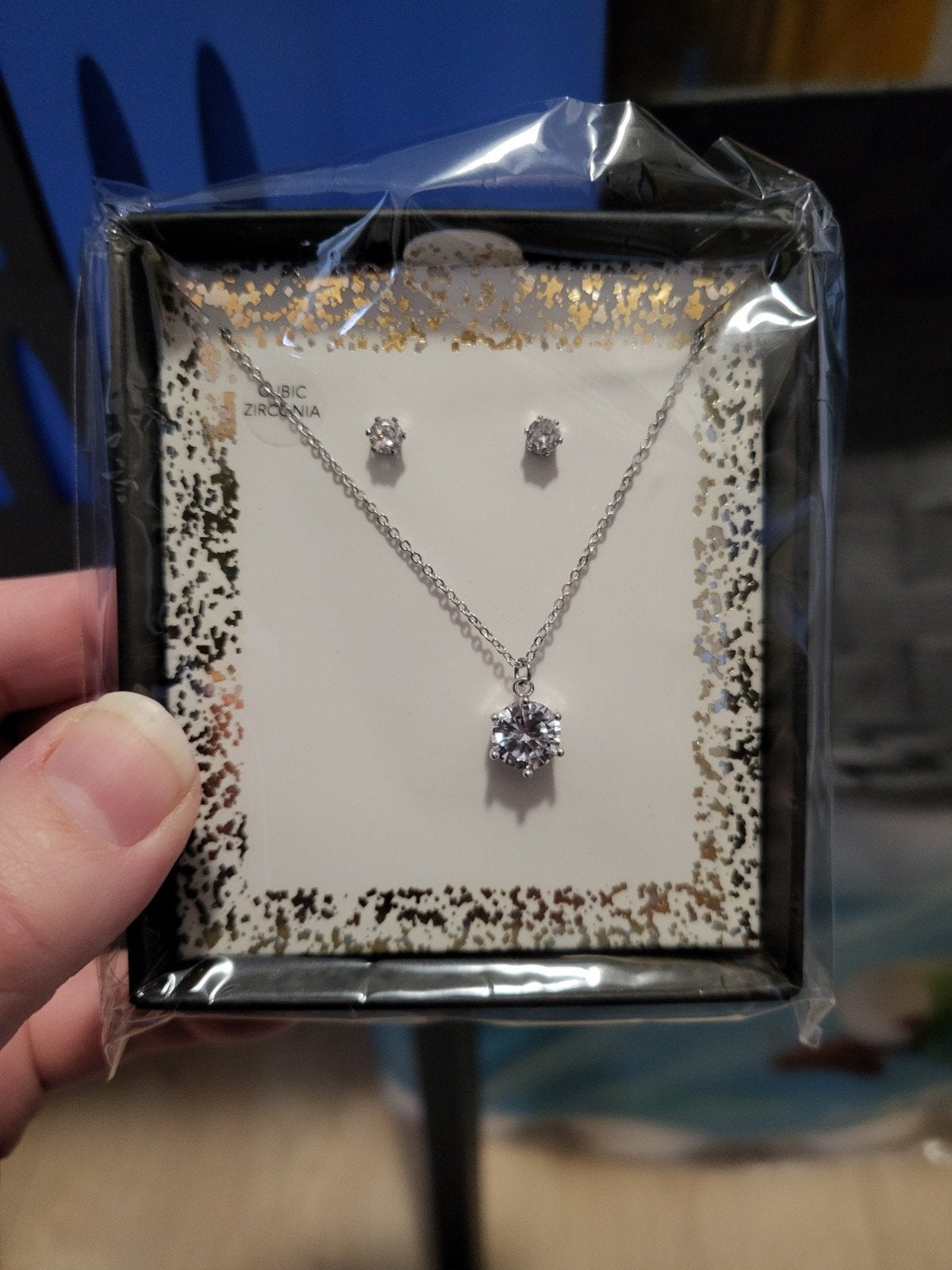 Nieuwe sierraden set oorbellen & ketting stenen zilver, Sieraden, Tassen en Uiterlijk, Kettingen, Ophalen of Verzenden, Nieuw