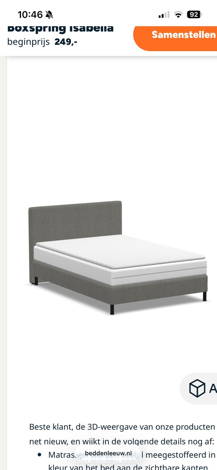 Boxspring, Ophalen, Tweepersoons, 140 cm, Zo goed als nieuw
