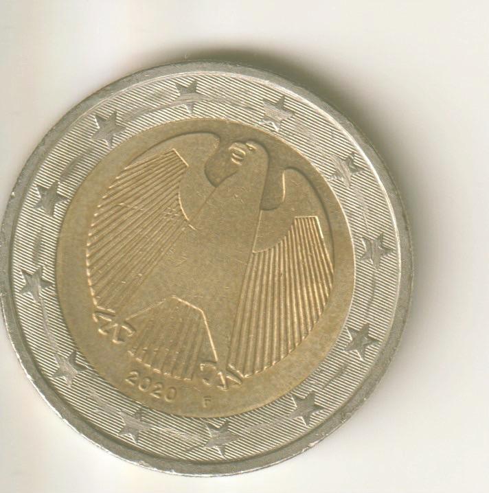 2 euro 2020 f duitsland, Postzegels en Munten, Munten | Europa | Euromunten, Verzenden, Duitsland, 2 euro