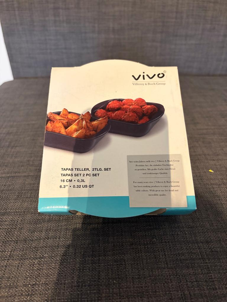Villeroy & Boch Vivo Tapas Ovenschaaltjes Set - 2 stuks, 16c, Ophalen, Overige typen, Nieuw, Zwart