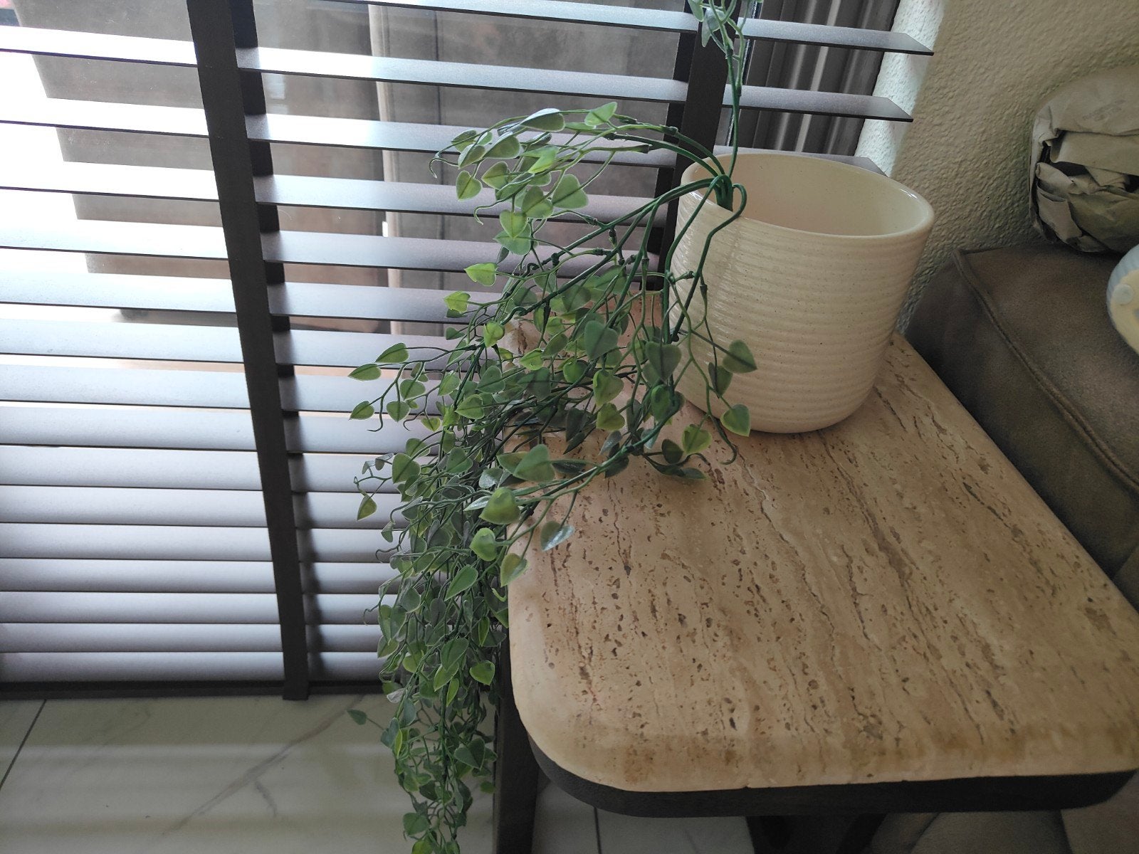 Kunstplant hangplant in pot - Groen/Beige, Ophalen