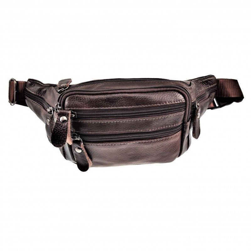 Heuptasje Donkerbruin Rundleer Buideltas Informal Crossbody, Verzenden, Nieuw, Esde2, Leer