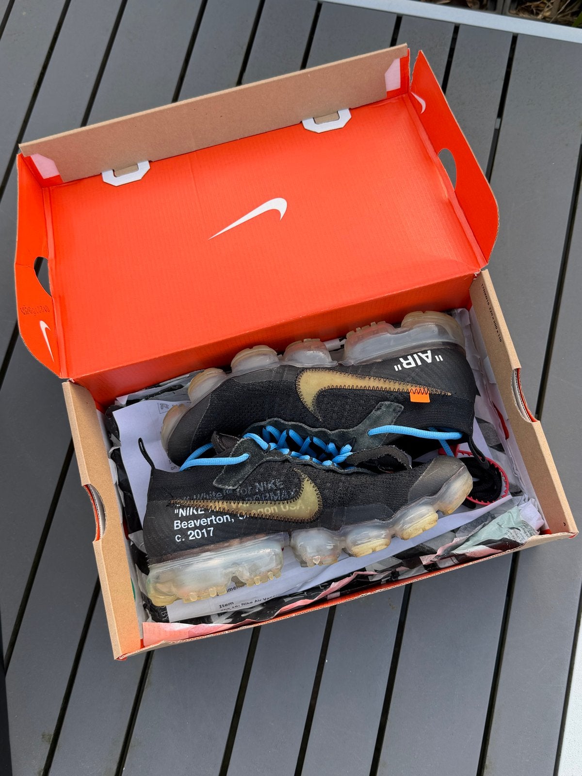 Nike Air VaporMax x Off-White 'The Ten', Ophalen of Verzenden, Gedragen, Zwart, Sneakers of Gympen
