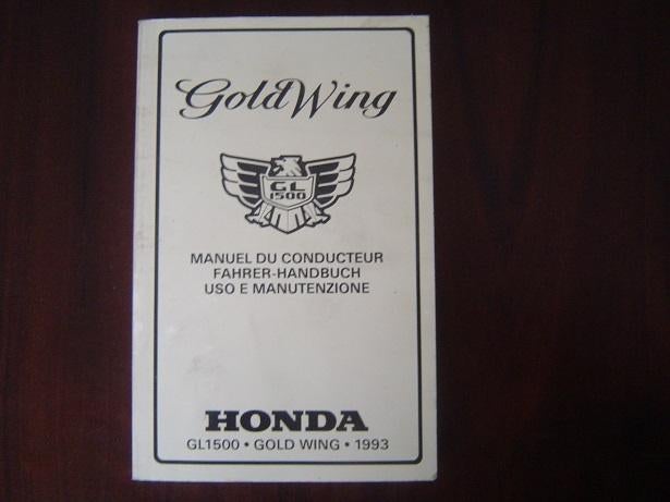 Honda GL1500 1993 Goldwing motorrad fahrer handbuch, Motoren, Handleidingen en Instructieboekjes, Ophalen of Verzenden, Honda