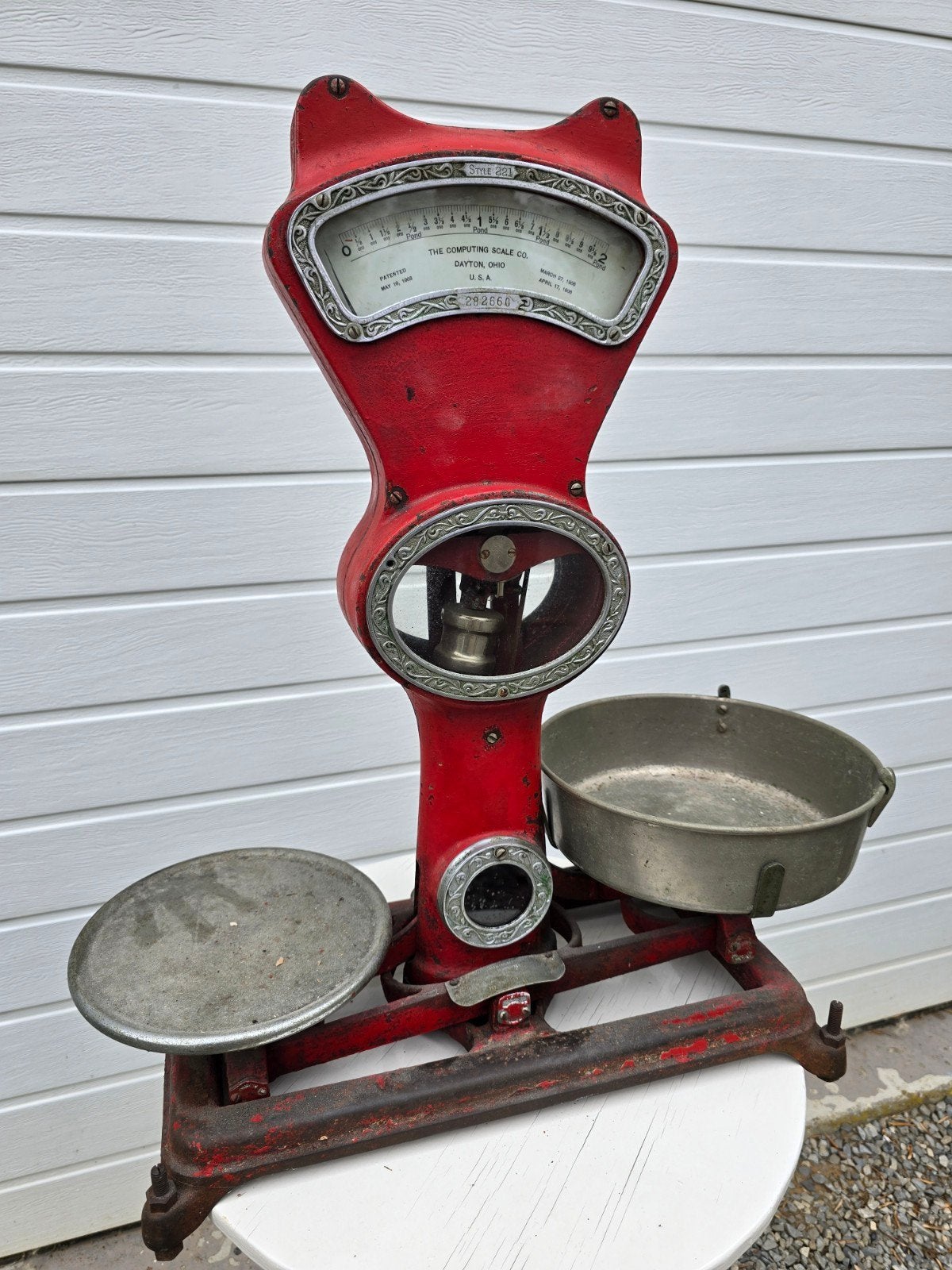 Antieke Computing Scale Co. weegschaal - Rood, Ophalen