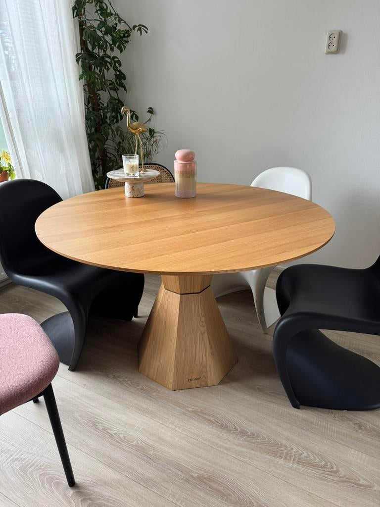 Zuiver eettafel, Ophalen, 50 tot 100 cm, 100 tot 150 cm, Rond