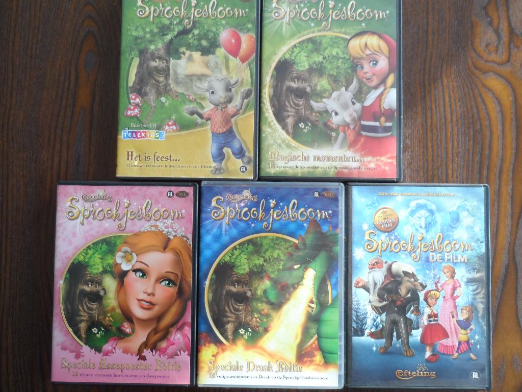 DVD's Efteling sprookjesboom 5 X, Cd's en Dvd's, Dvd's | Kinderen en Jeugd, Avontuur, Alle leeftijden, Ophalen of Verzenden, Zo goed als nieuw