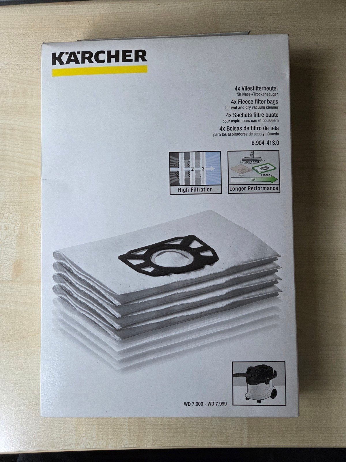 2 dozen Kärcher Vliesfilterzakken 6.904-413.0, Witgoed en Apparatuur, Ophalen, Nieuw, Kärcher
