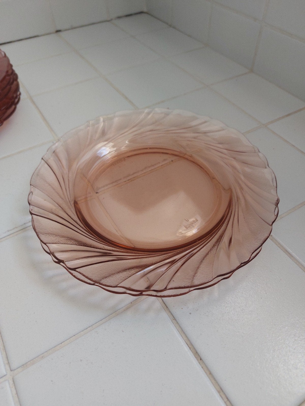Set van 8 roze Vereco France dessertborden, Antiek en Kunst, Ophalen of Verzenden