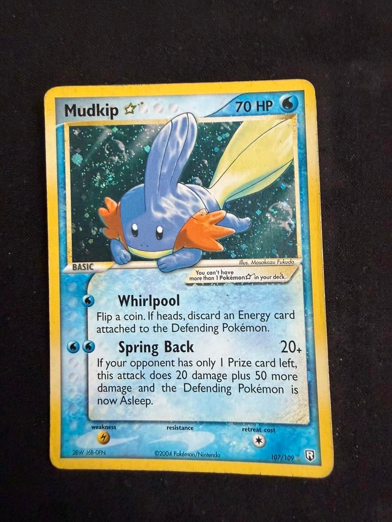 Pokemon mudkip goldstar, Hobby en Vrije tijd, Verzamelkaartspellen | Pokémon, Ophalen of Verzenden, Zo goed als nieuw