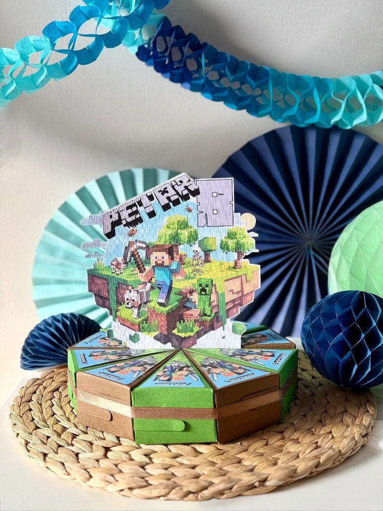 Traktatie taart Minecraft, Ophalen of Verzenden, Nieuw, Feestartikel, Verjaardag