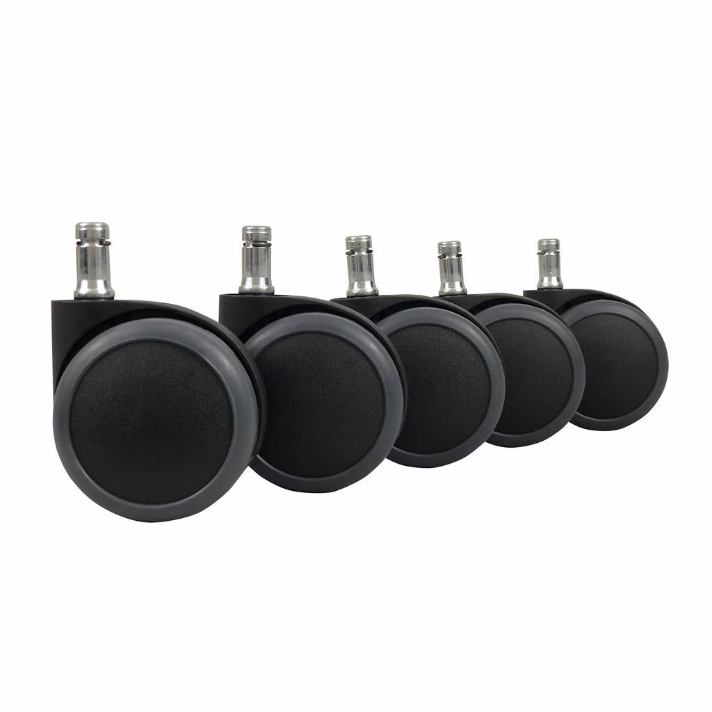 5 Bureaustoel zwenkwielen geremd 6,5 cm 10-11 mm pin, Huis en Inrichting, Bureaustoelen, Zwart, Nieuw, Ophalen of Verzenden, Bureaustoel