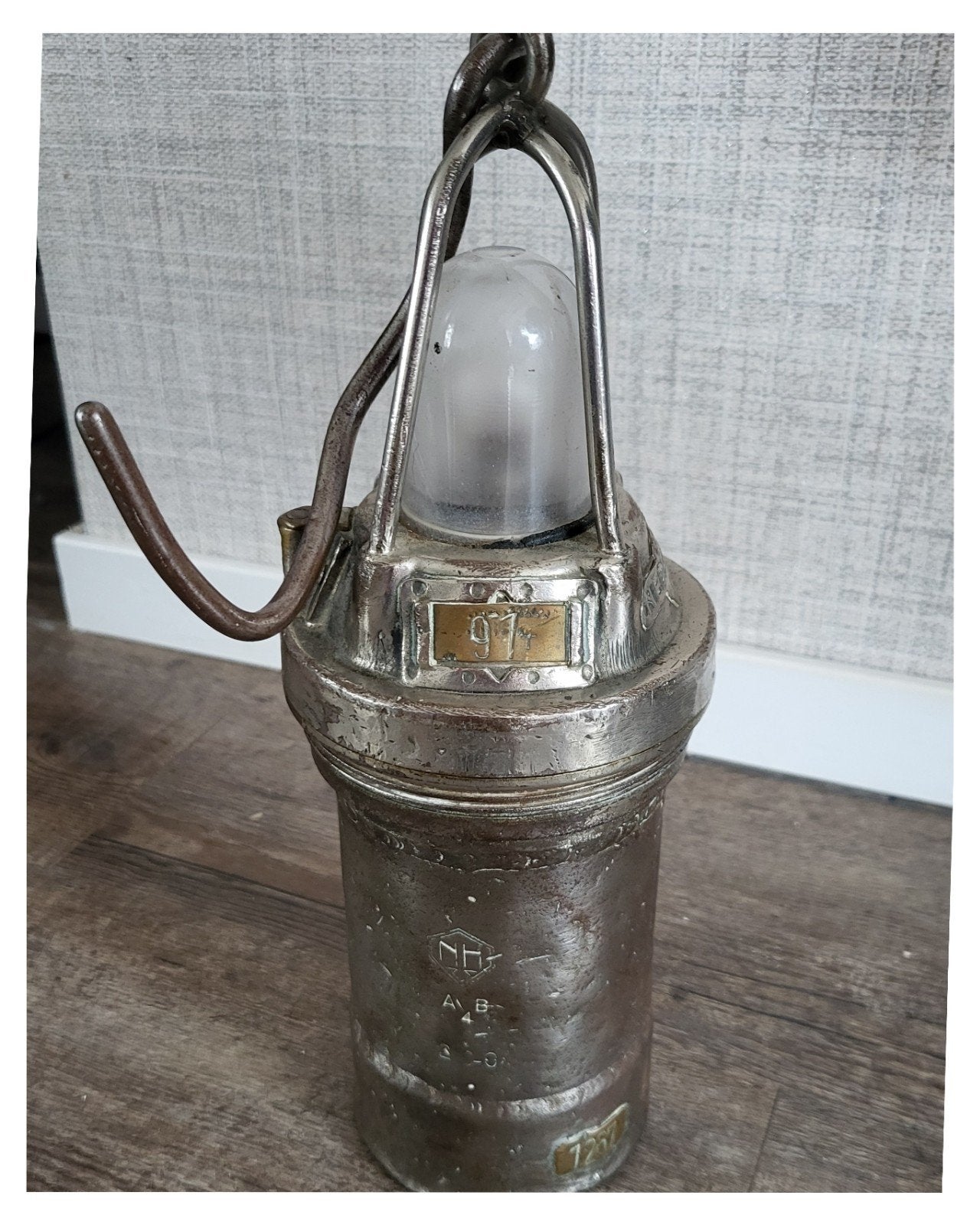 Antieke Mijnwerkerslamp Originele Limburgse Potlamp, Antiek en Kunst, Antiek | Lampen, Ophalen of Verzenden