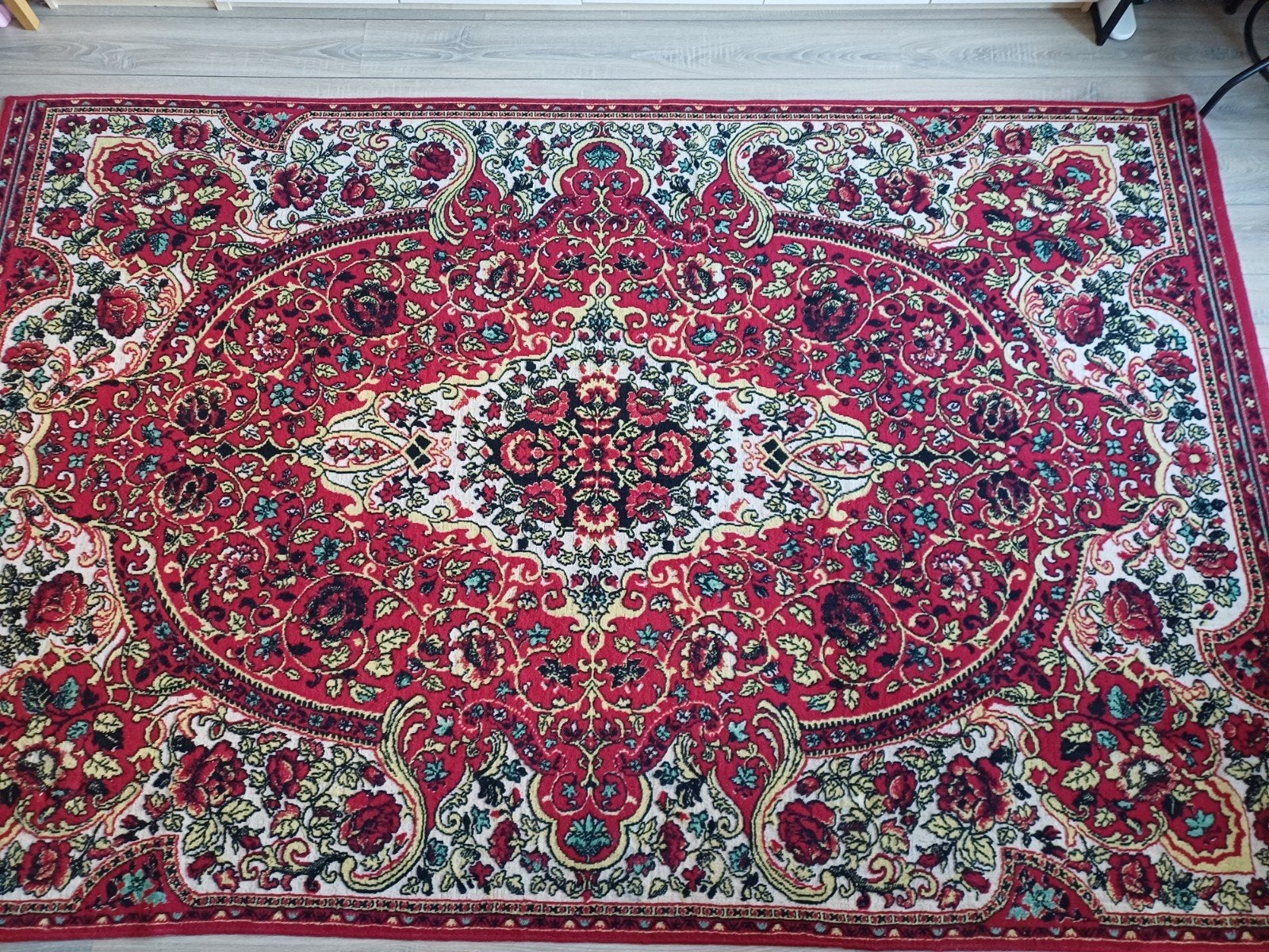 Vintage wollen vloerkleed 190 x 300 cm klassiek Oosters dess, 150 tot 200 cm, 200 cm of meer, Zo goed als nieuw, Rechthoekig