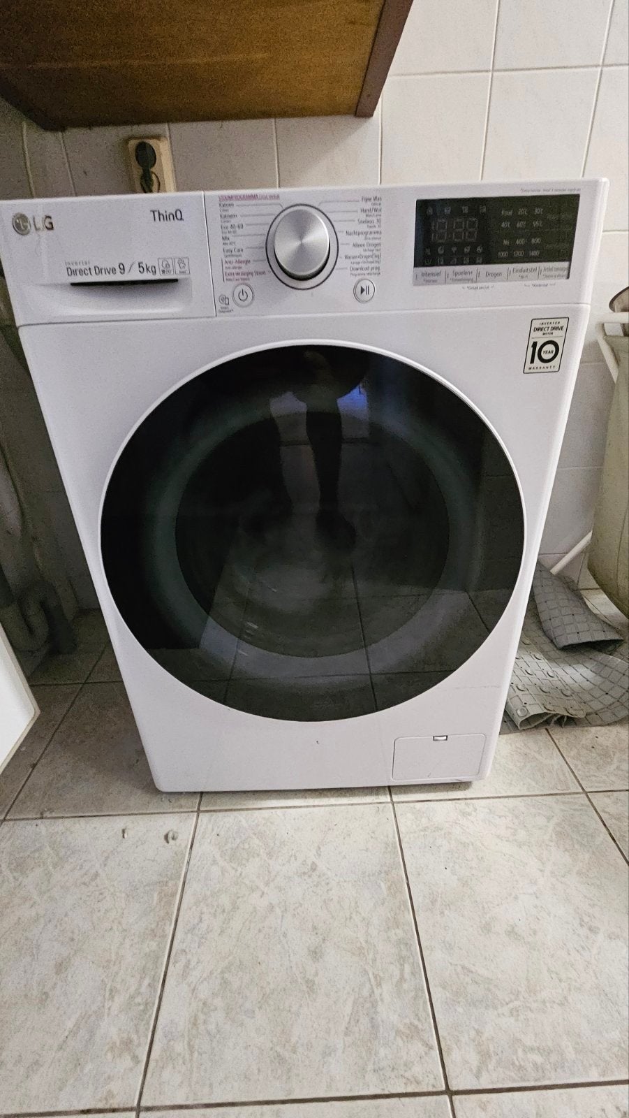 LG ThinQ Direct Drive 9/5kg wasmachine, Ophalen, 1200 tot 1600 toeren, Handwasprogramma, 85 tot 90 cm