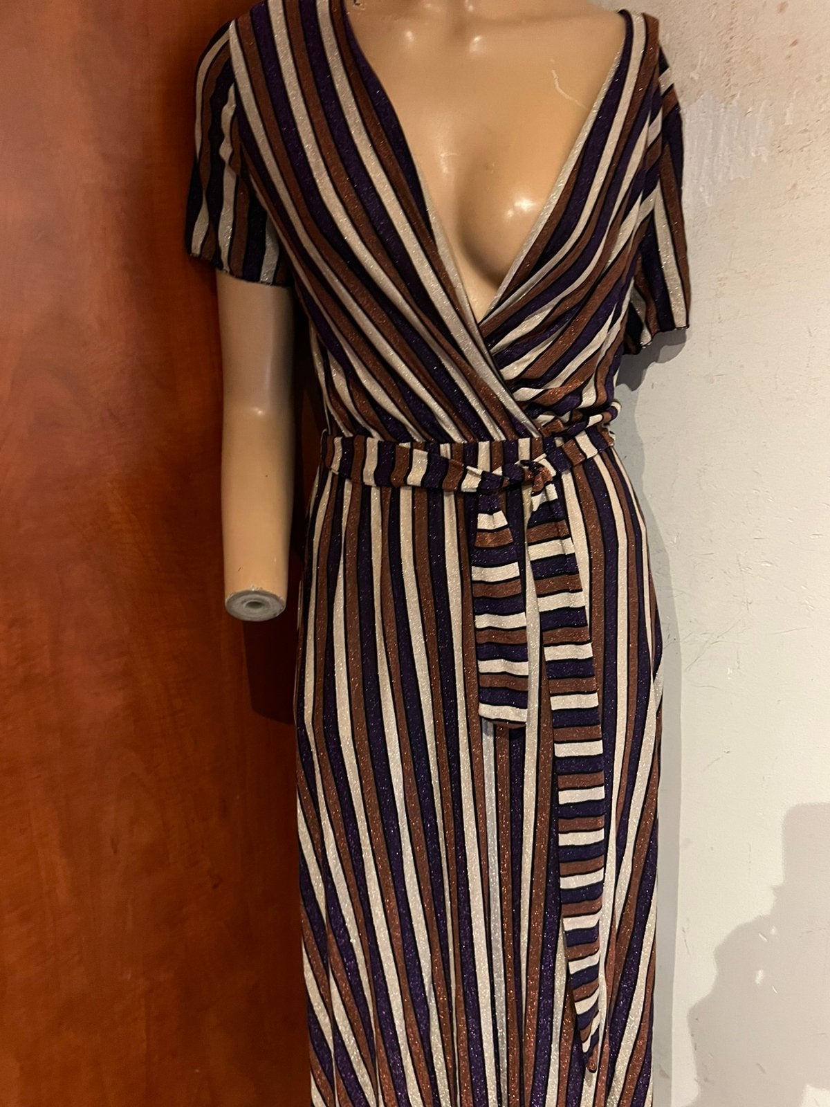PRONTO MODA jurk met ceintuur maat m zgan, Maat 38/40 (M), F, Meerkleurig, Ophalen of Verzenden