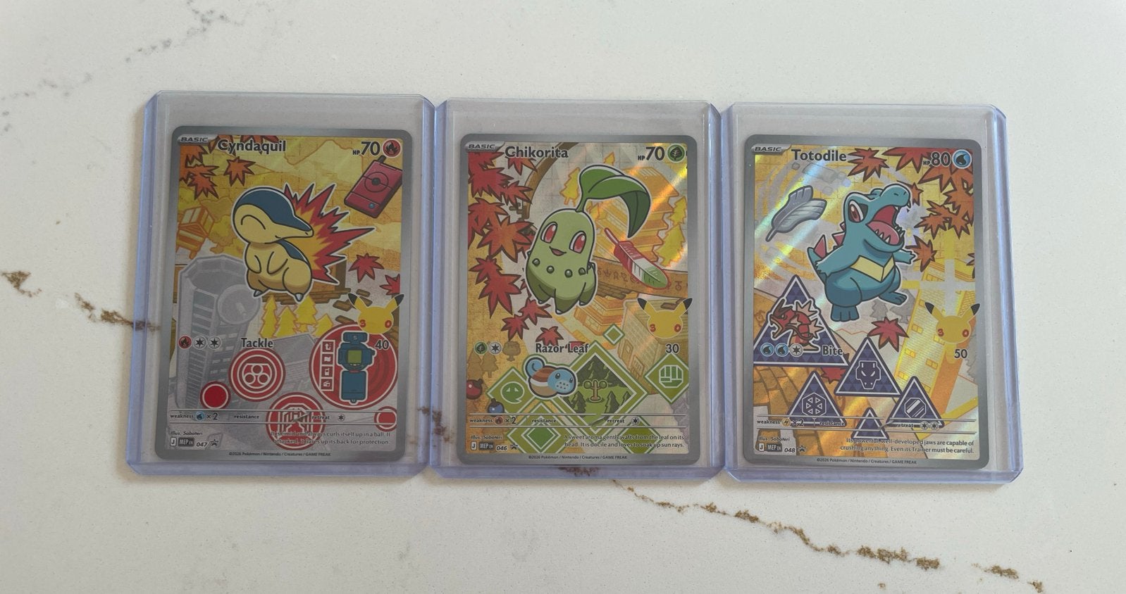 Pokémon First Partner Gen 2 Johto Set (3 kaarten), Hobby en Vrije tijd, Ophalen, Zo goed als nieuw, Meerdere kaarten, Foil