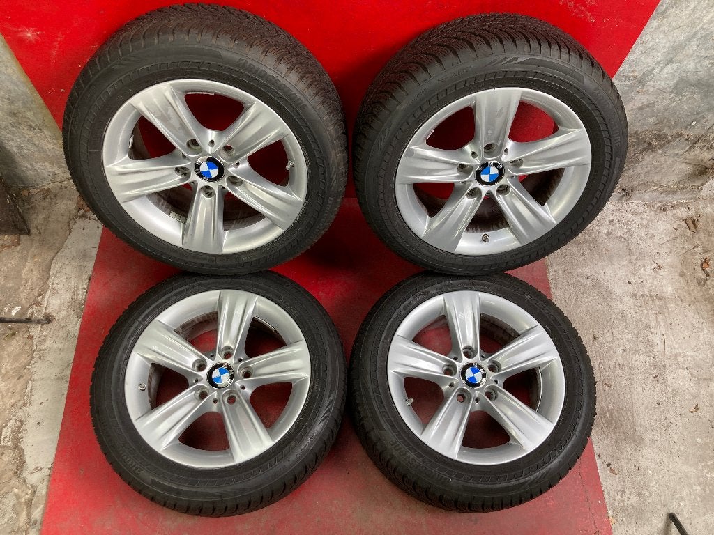 Winterbanden BMW 1 Serie 205/55R16 Bridgestone, Gebruikt, 16 inch, ., Banden en Velgen