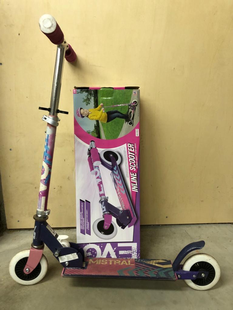 Mistral Inline Scooter - Roze/Paars Step voor Kinderen, Fietsen en Brommers, Steps, Ophalen of Verzenden, Gebruikt, Gewone step