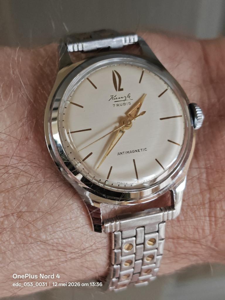 Kienzle 7 rubis horloge., Overige merken, Staal, Staal, Polshorloge