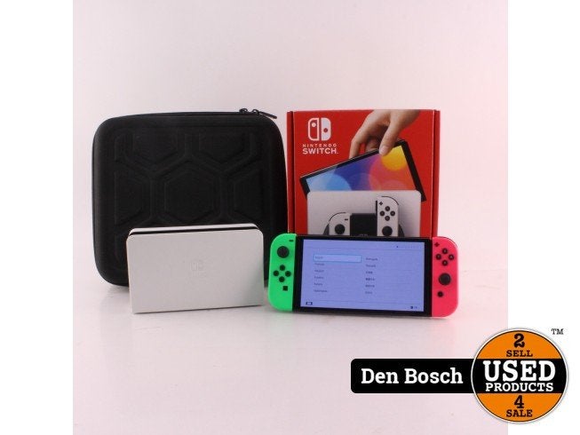 Nintendo Switch Oled Paars/Groen | Incl Bon | A-Grade