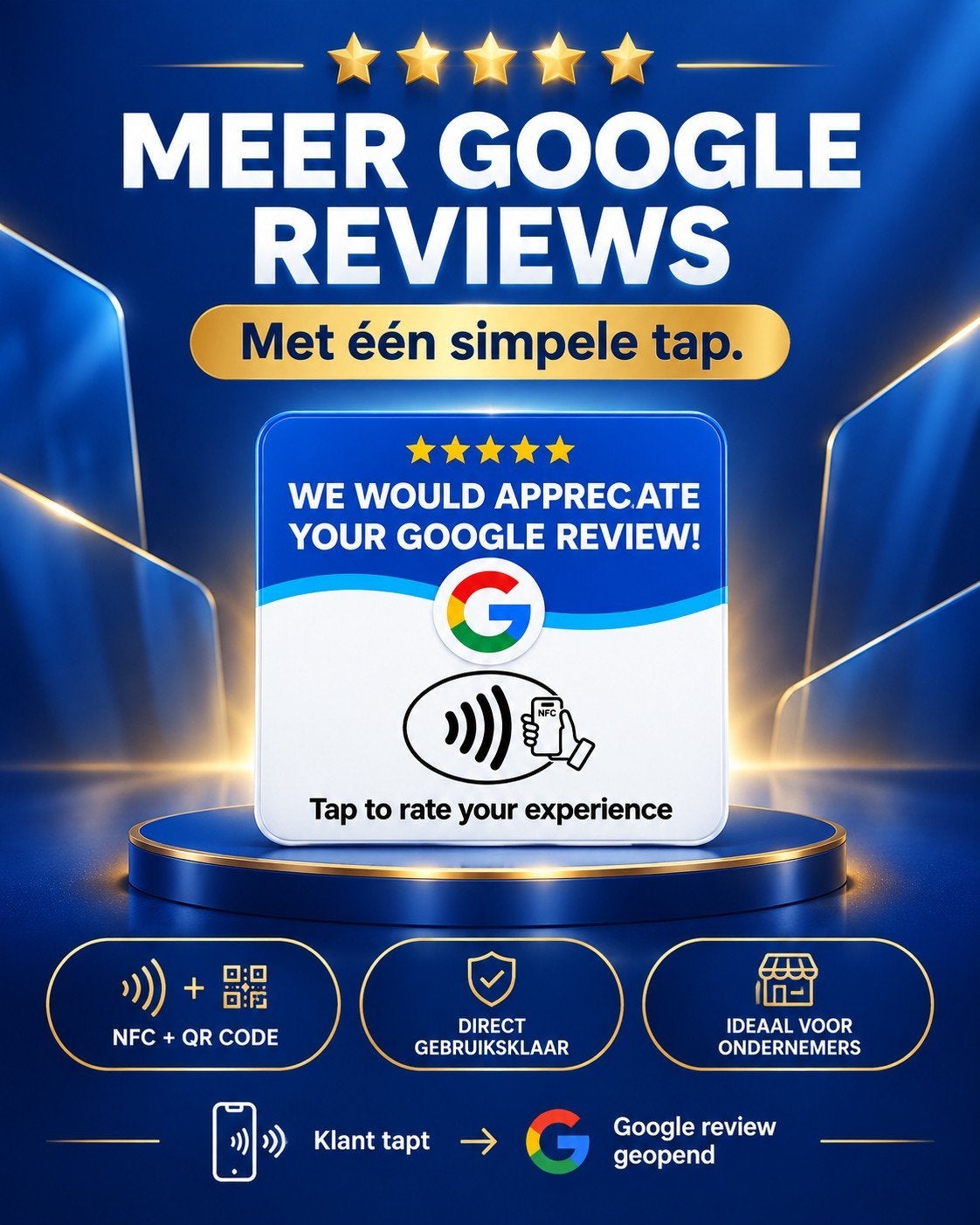 Google review kaarten 5x ( 13,95 per stuk ), Google, Verzenden, Nieuw, Overige