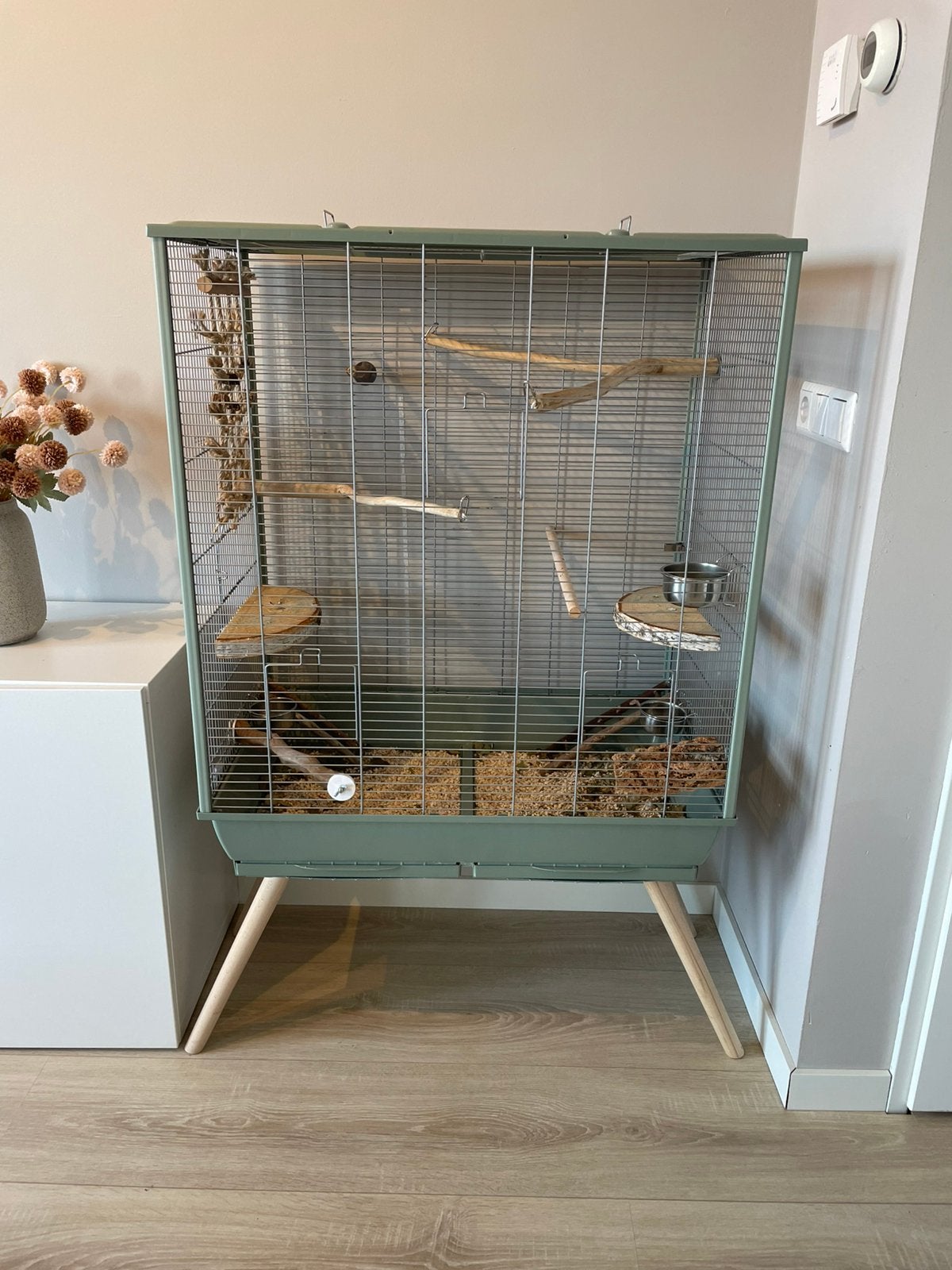 Zolux Neolife XL vogelkooi voor parkieten met toebehoren, Ophalen, Zo goed als nieuw, Metaal, Vogelkooi