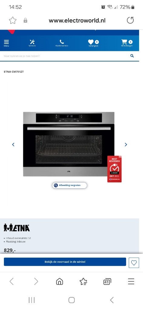 Inbouw combi magnetron, Witgoed en Apparatuur, Ovens, Ophalen, Nieuw, Combi-oven, Inbouw