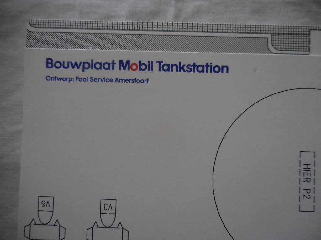 Bouwplaat Mobil Tankstation, Ophalen, Nieuw