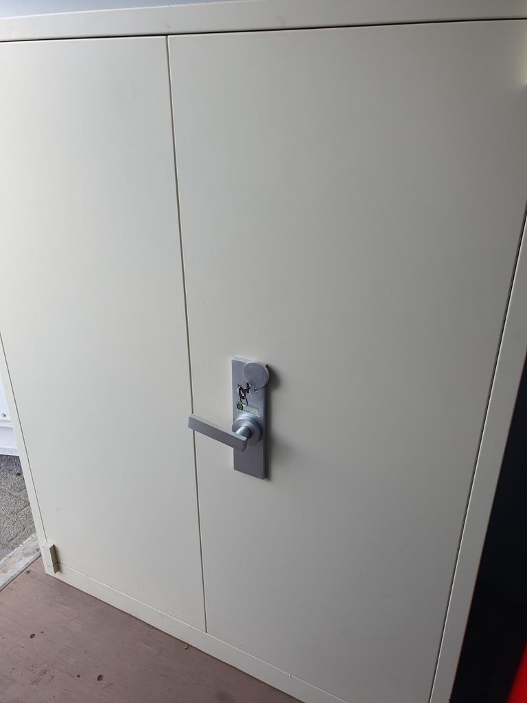 De Raat Brandwerende Archiefkast - Wit, 156x126x55cm, Ophalen, Gebruikt, 100 tot 150 cm, Met slot