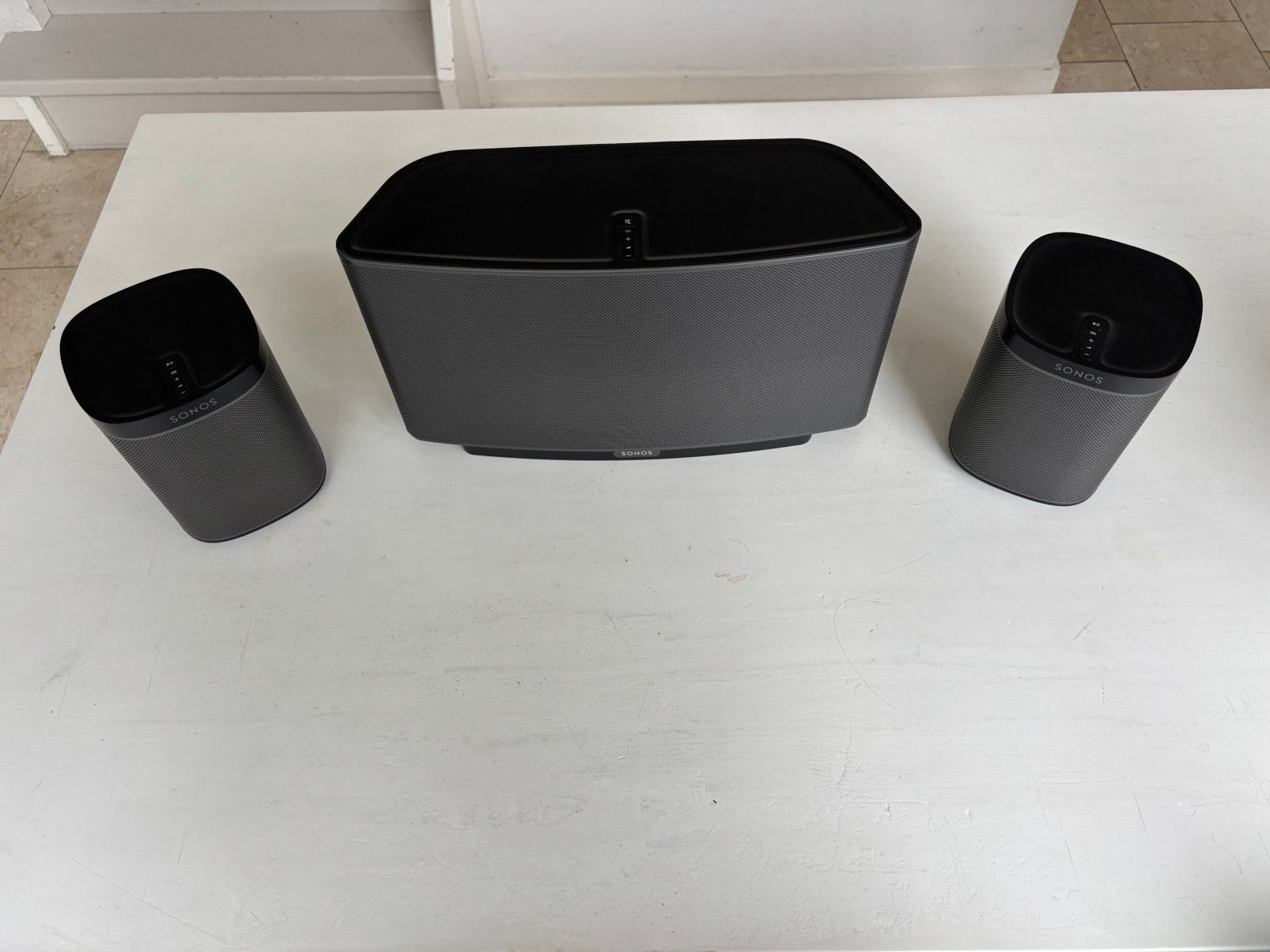 2x Sonos Play 1 Zwart + Play 5 Gen 1 | Luidspreker, Audio, Tv en Foto, Ophalen of Verzenden, Zo goed als nieuw, Sonos