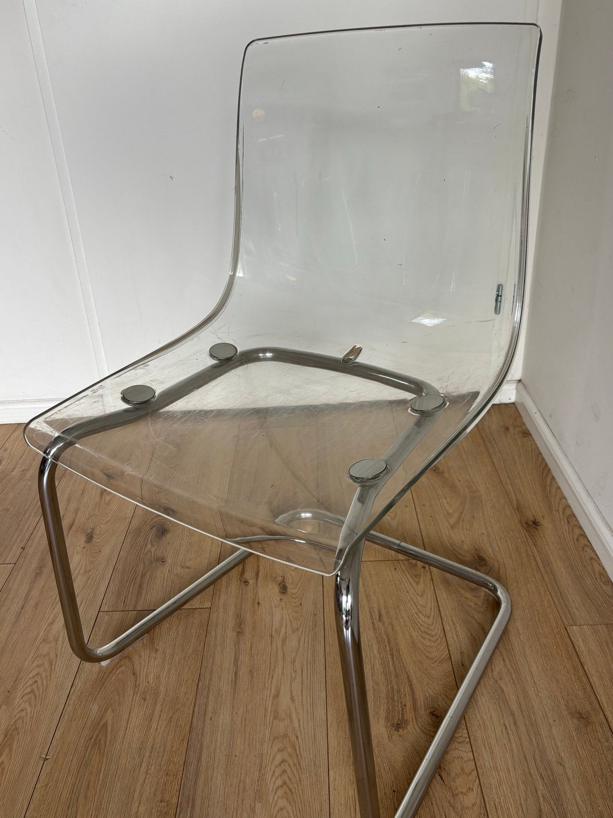 Ikea Tobias transparante stoel, Ophalen, Kunststof, Gebruikt, Overige kleuren