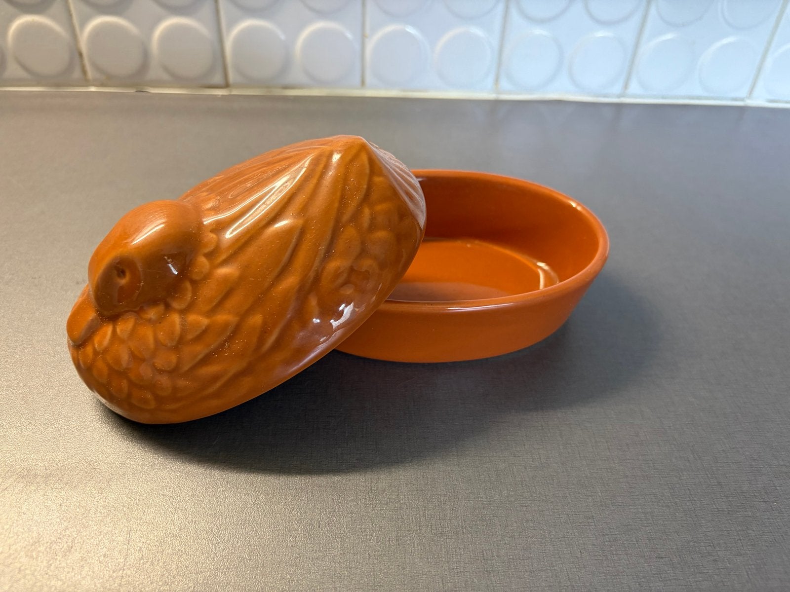 Vintage M&S Terracotta Eenden Pate Terrine, Ophalen of Verzenden