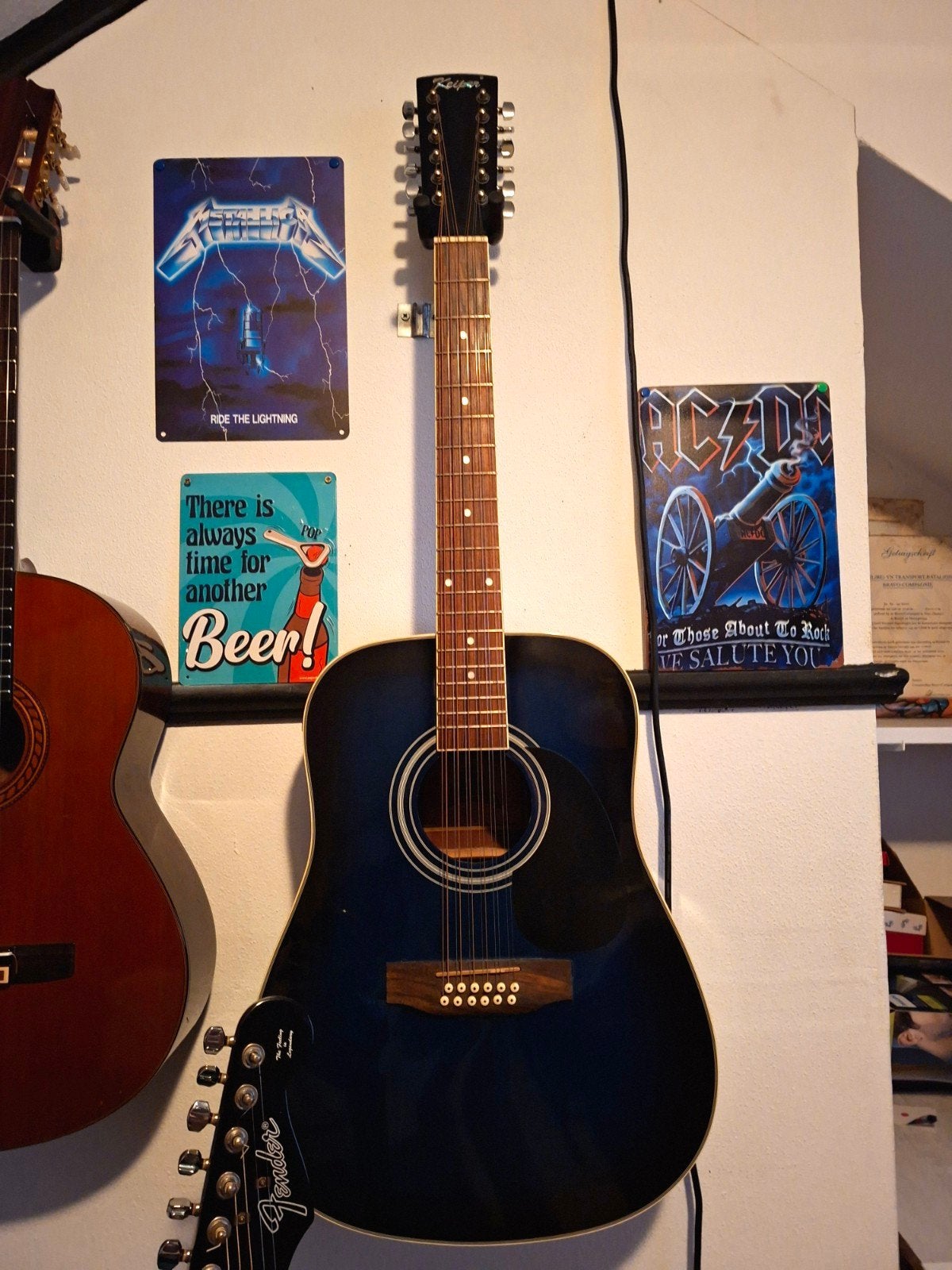 Keiper 12-snarige semi akoestische Western gitaar - Blauw, Ophalen