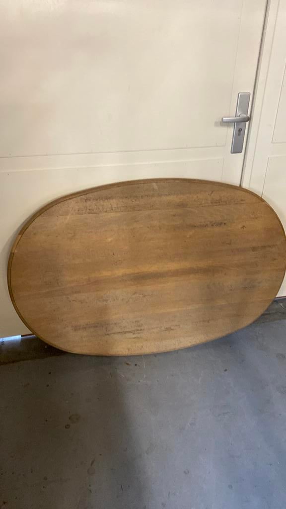 Eiken houten ovale salontafelblad, Huis en Inrichting, Tafels | Eettafels, Ophalen, Gebruikt, 100 tot 150 cm, Eikenhout
