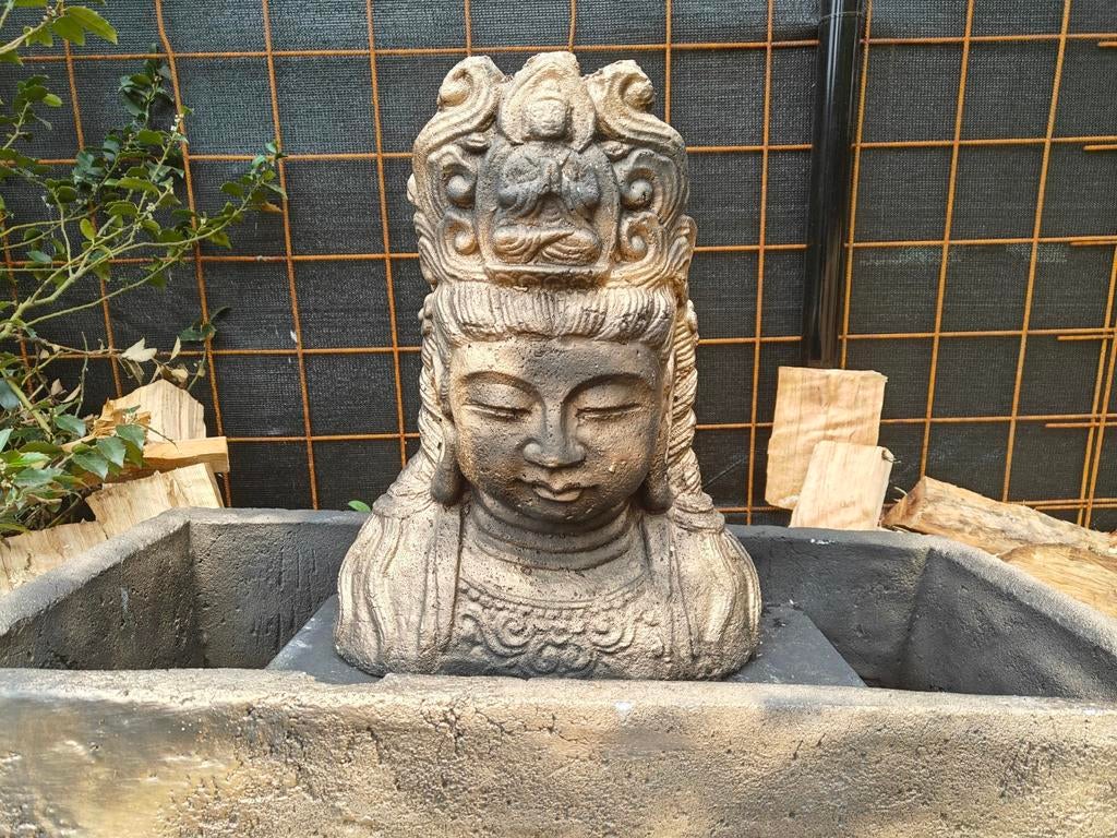 Mooie Geisha oosterse Buddha fontein water ornament beton, Ophalen of Verzenden, Nieuw, Beton, Fontein