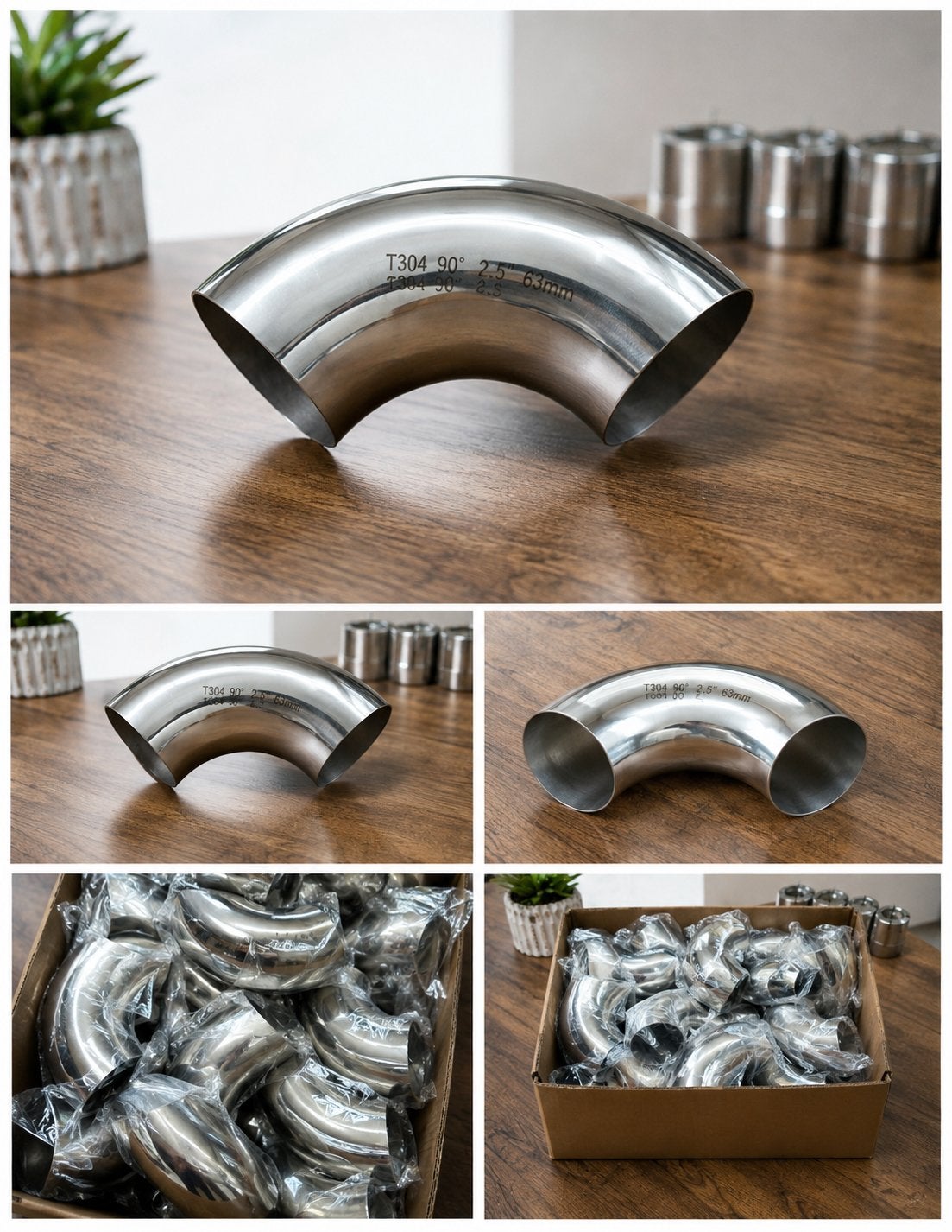 RVS Bochten 90 graden 2,5 Inch 304RVS, Ophalen of Verzenden, Nieuw, Universele onderdelen