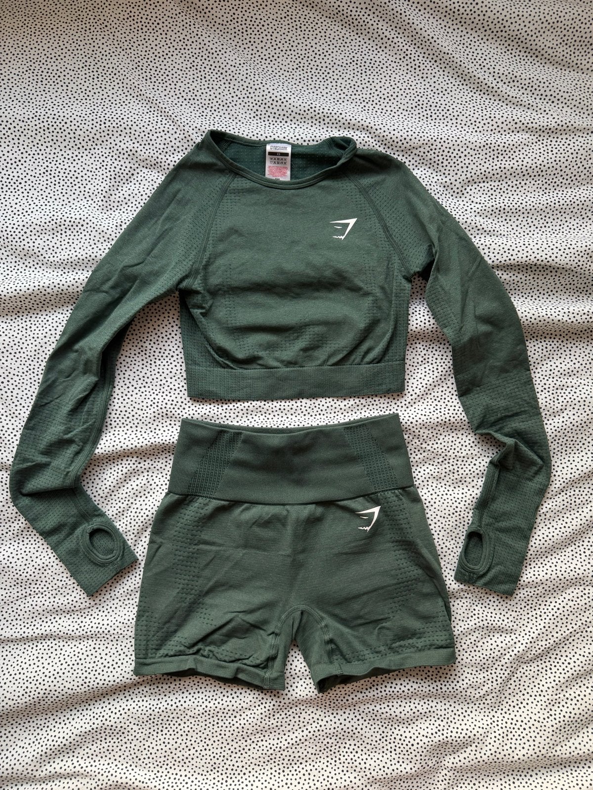 Gymshark vital seamless set - groen - maat XS, Ophalen of Verzenden, Maat 34 (XS) of kleiner, Groen, Fitness of Aerobics