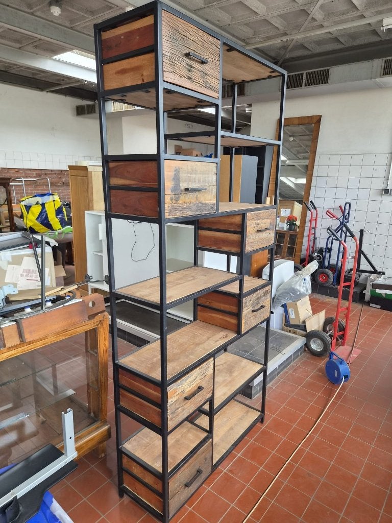 Industriële Stellingkast Metaal Hout Lades  CS27256, Ophalen, Zo goed als nieuw