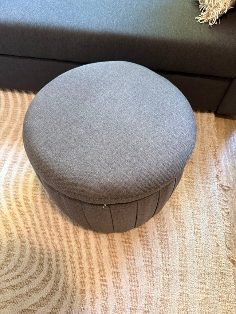 IKEA ÅTERLÖGA poef donkergrijs, rond, Ophalen, Zo goed als nieuw, Kunststof
