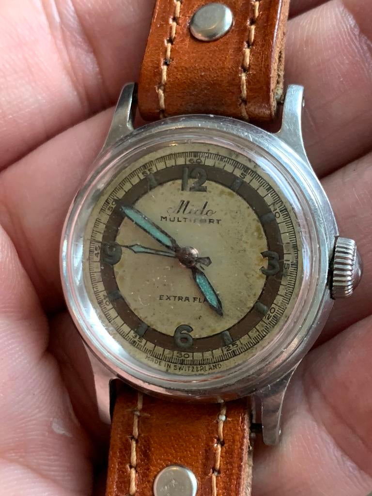 Mido horloge, vintage horloge, mechanisch horloge, Ophalen of Verzenden, Staal, Overige merken, 1960 of later